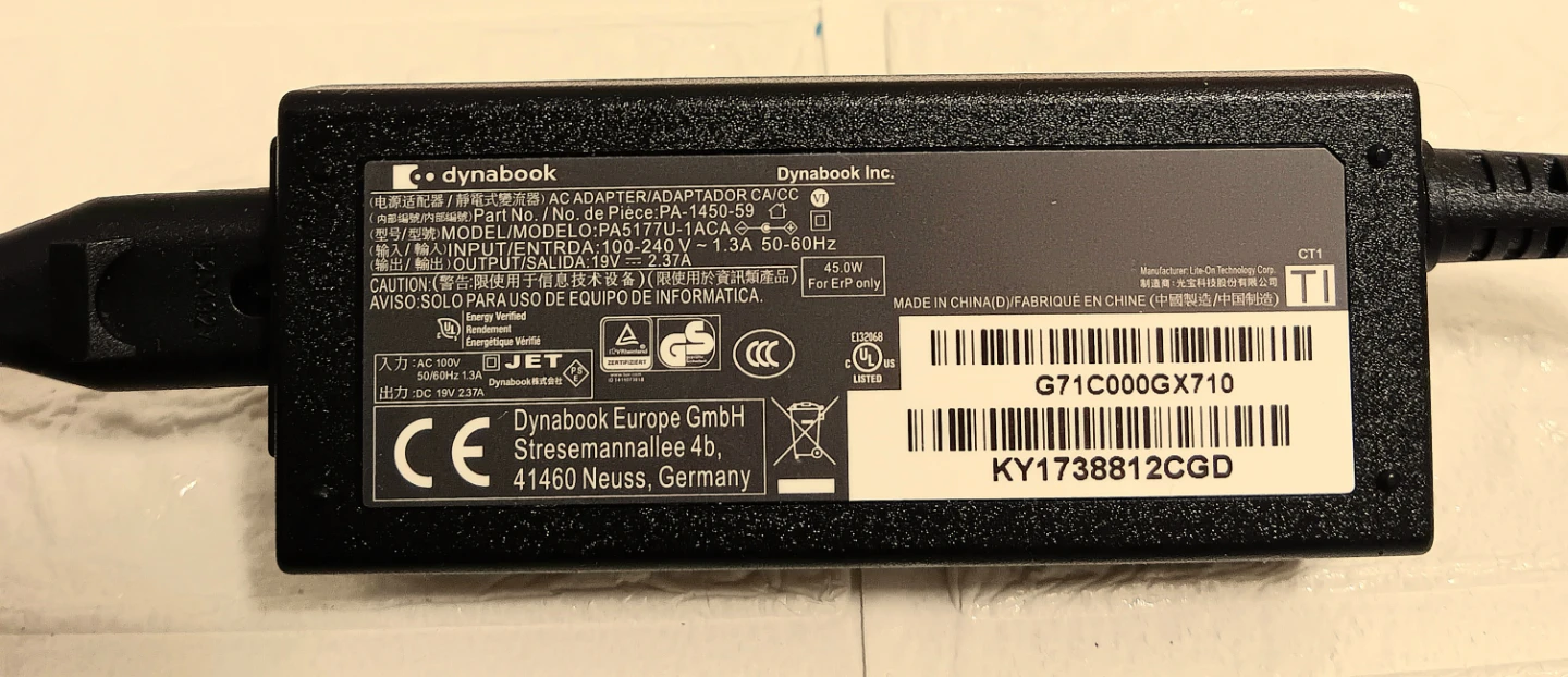🔌Dynabook AC Adapter PA5177U-1ACA🔌 - photo 2