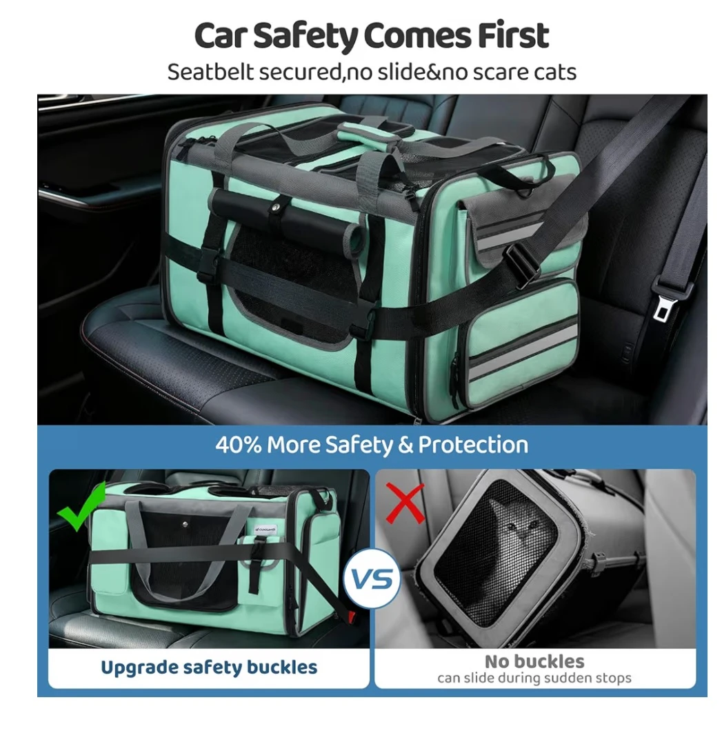 NEW Extra Large Expandable Cat Carrier for 2 Cats + Litter Box - photo 5