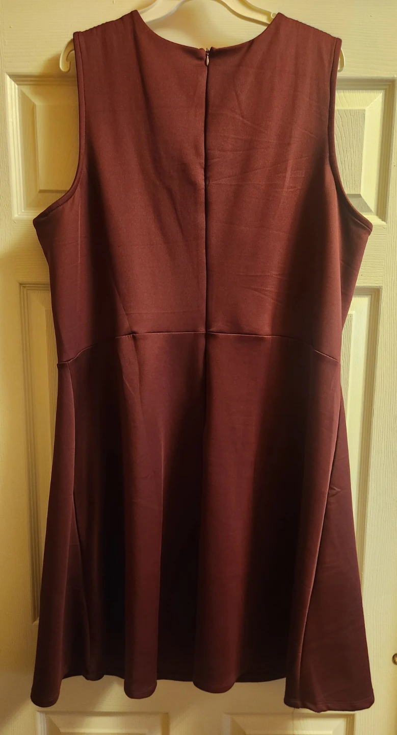 Ashley Stewart Burgundy Lace-Up Dress Size 22/24 - photo 2