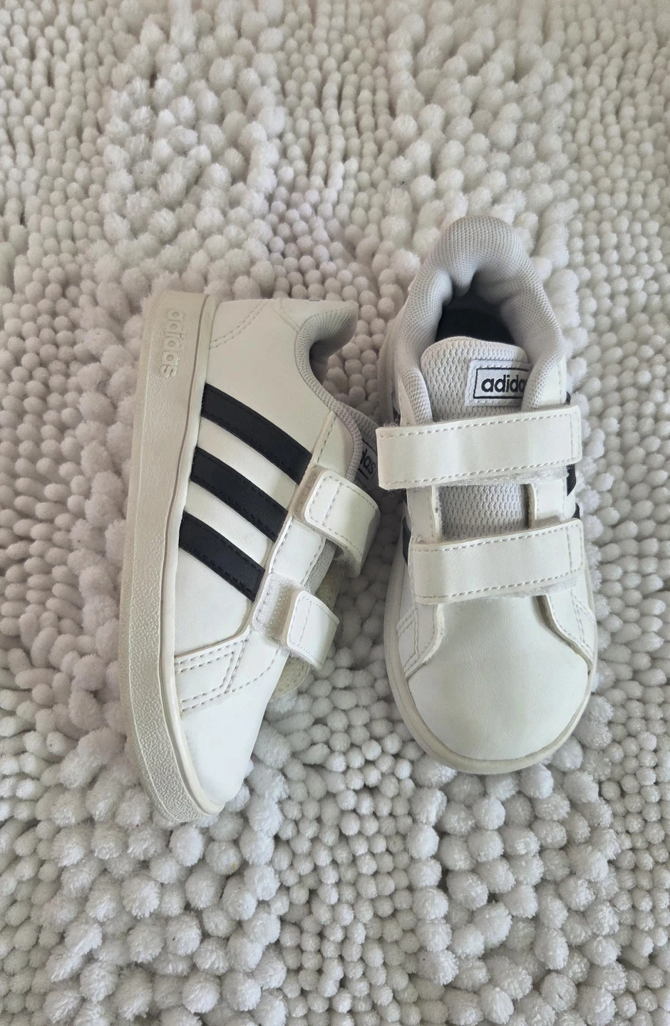 Adidas Toddler Shoes - White with Black Stripes - photo 2
