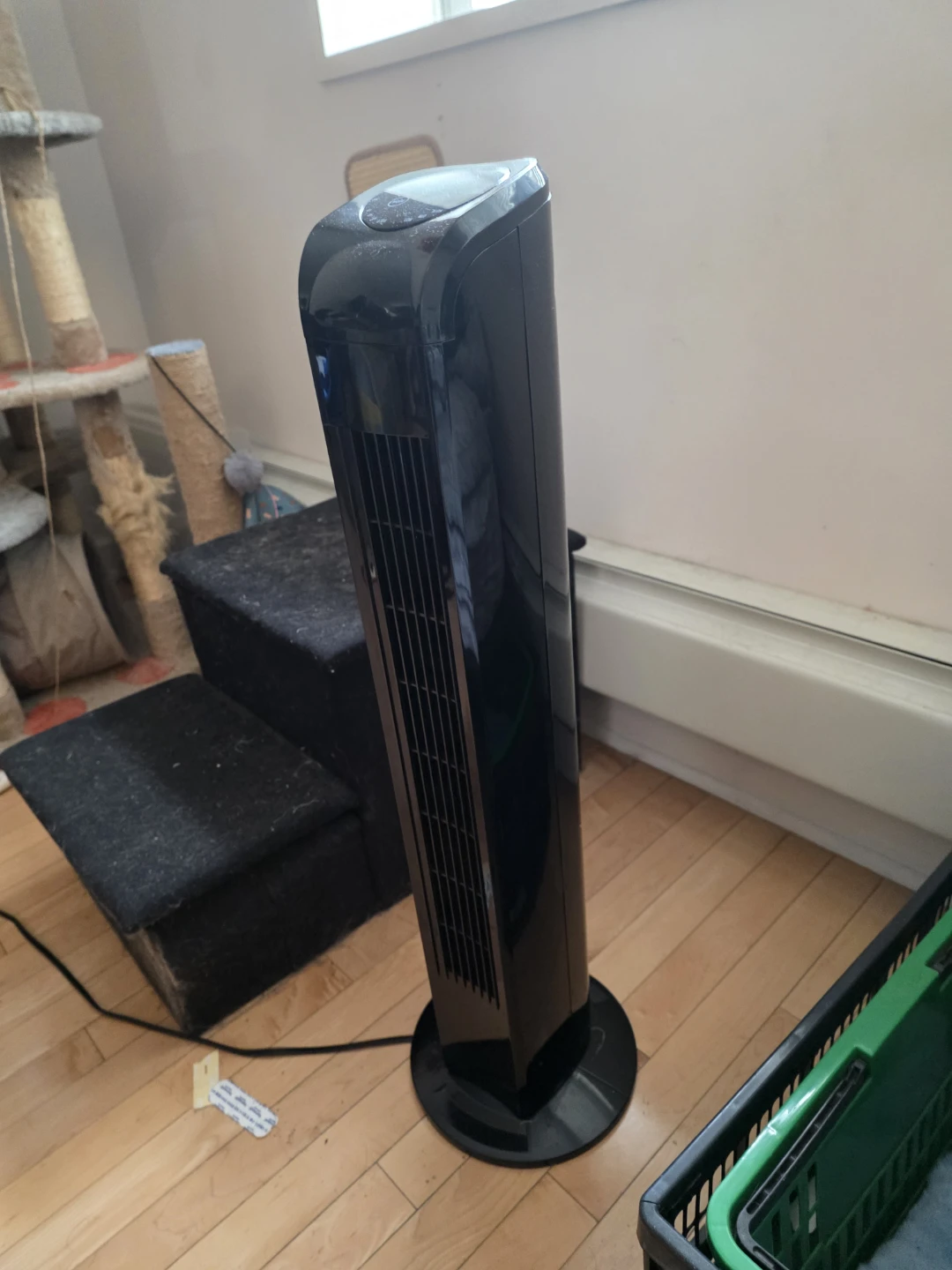 Black Oscillating Tower Fan - photo 2