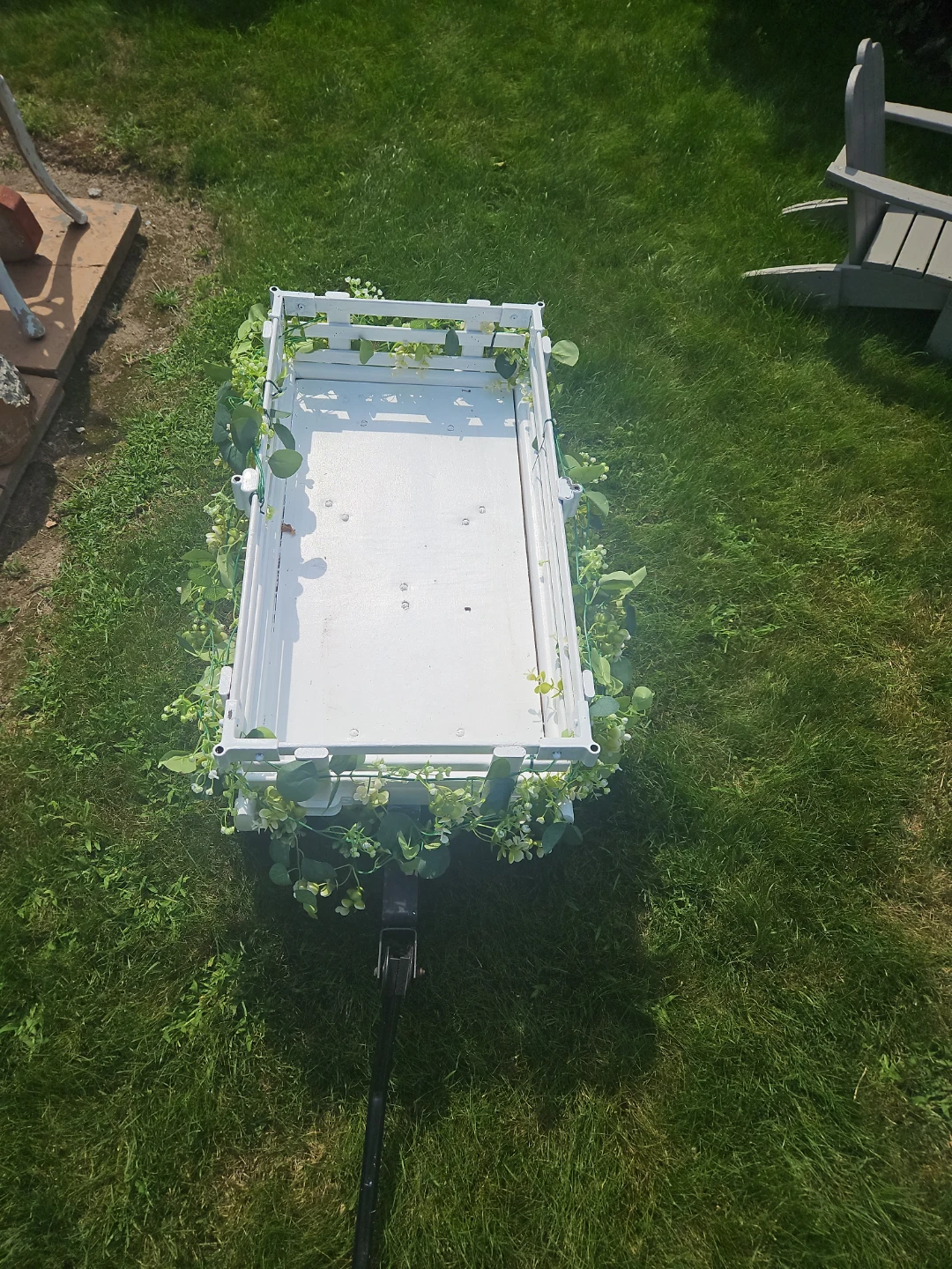 White Garden Wagon with Faux Greenery - photo 3