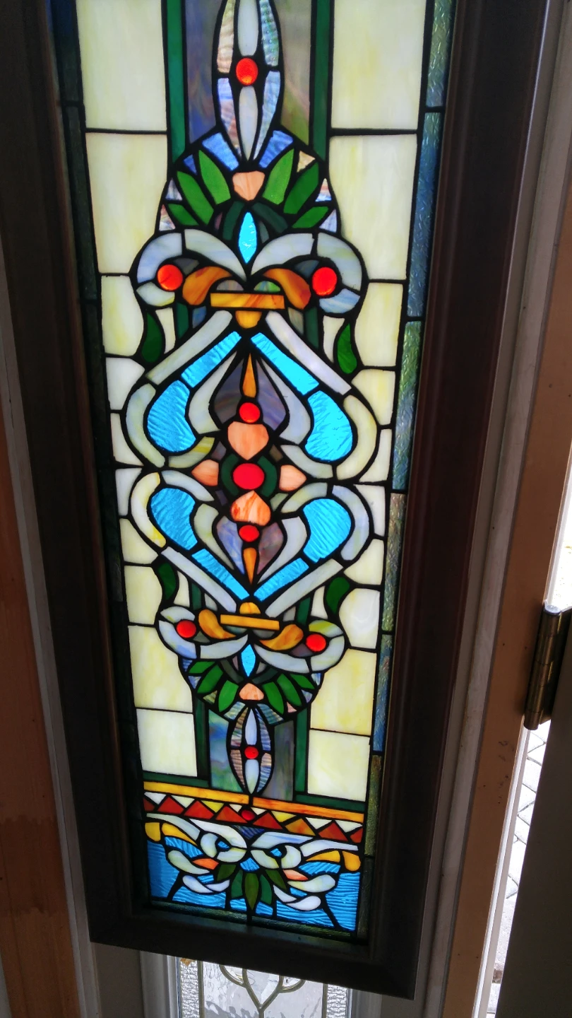 Stained Glass Window Panel with Hanging Chain - photo 2