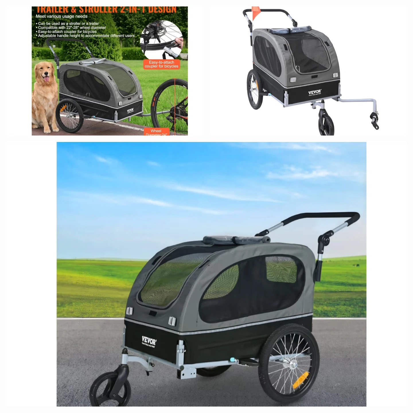 New Vevor Pet Stroller -Trailer