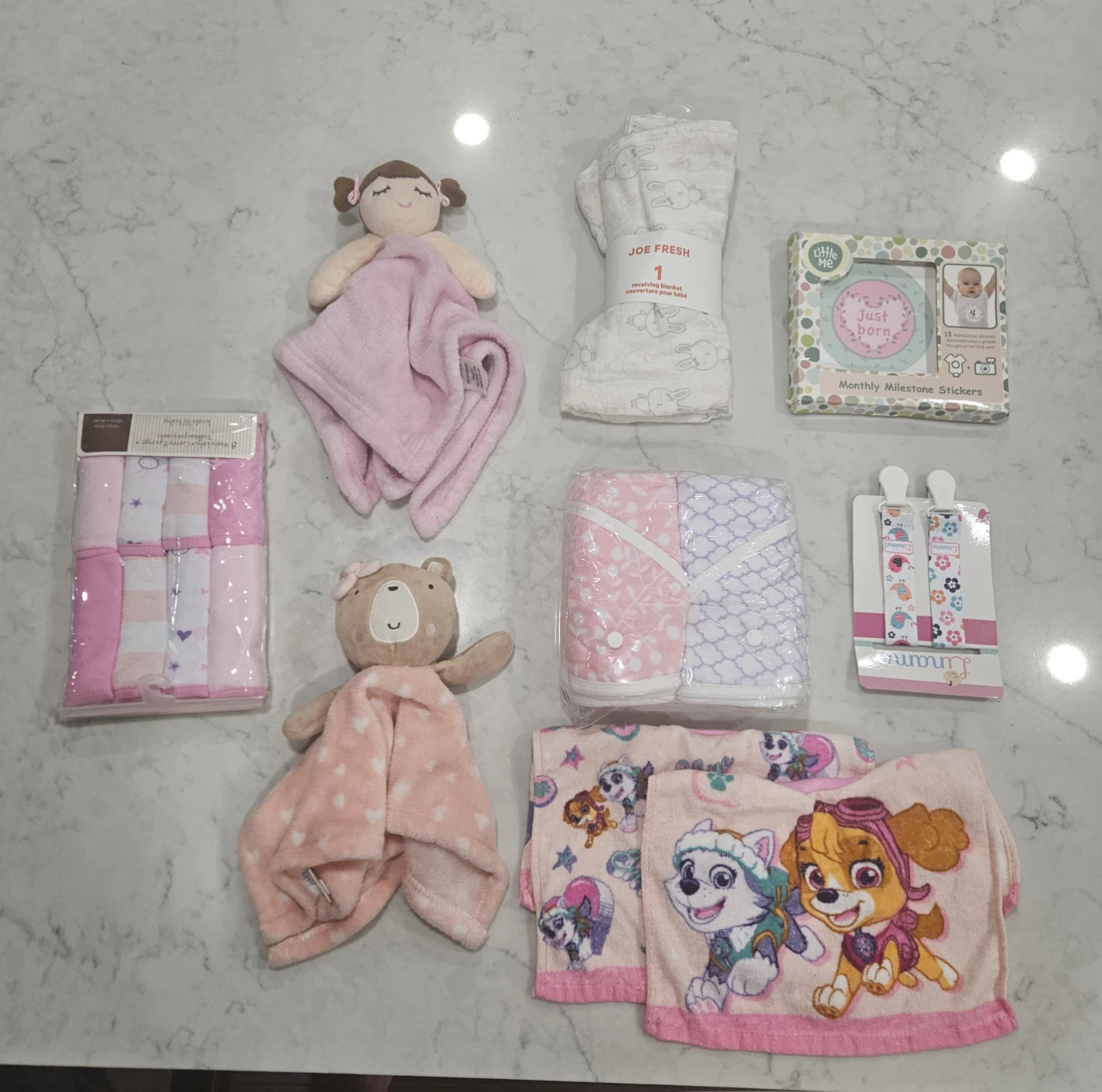 Baby Washcloths, Lovey Blankets, and Receiving Blanket Set
