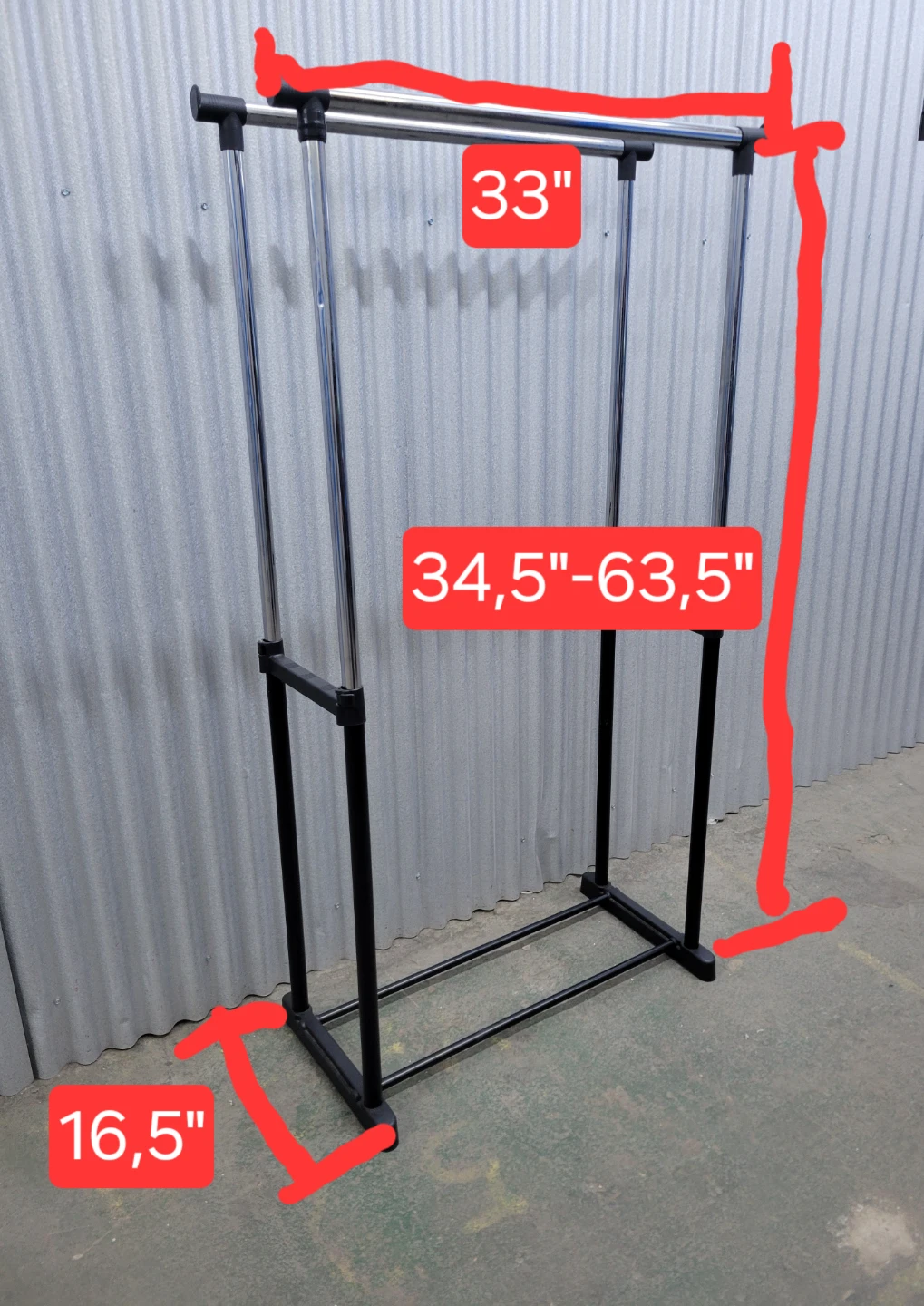 Adjustable Garment Rack with Double Rails - photo 4