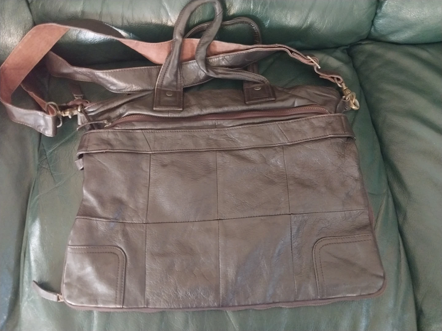 VINTAGE Brown Leather Shoulder Bag