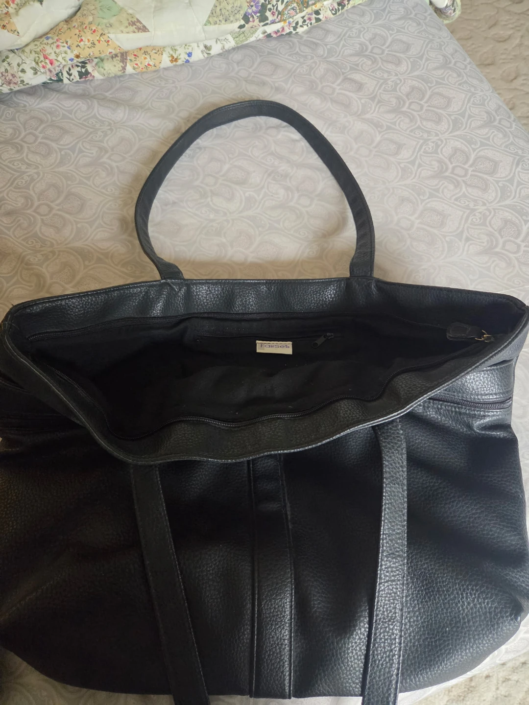 FairSet black faux Large leather tote bag - photo 3