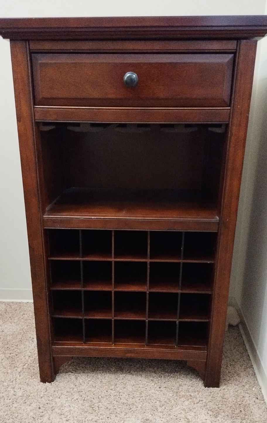 Crate and Barrel Wooden Wine Cabinet with Storage