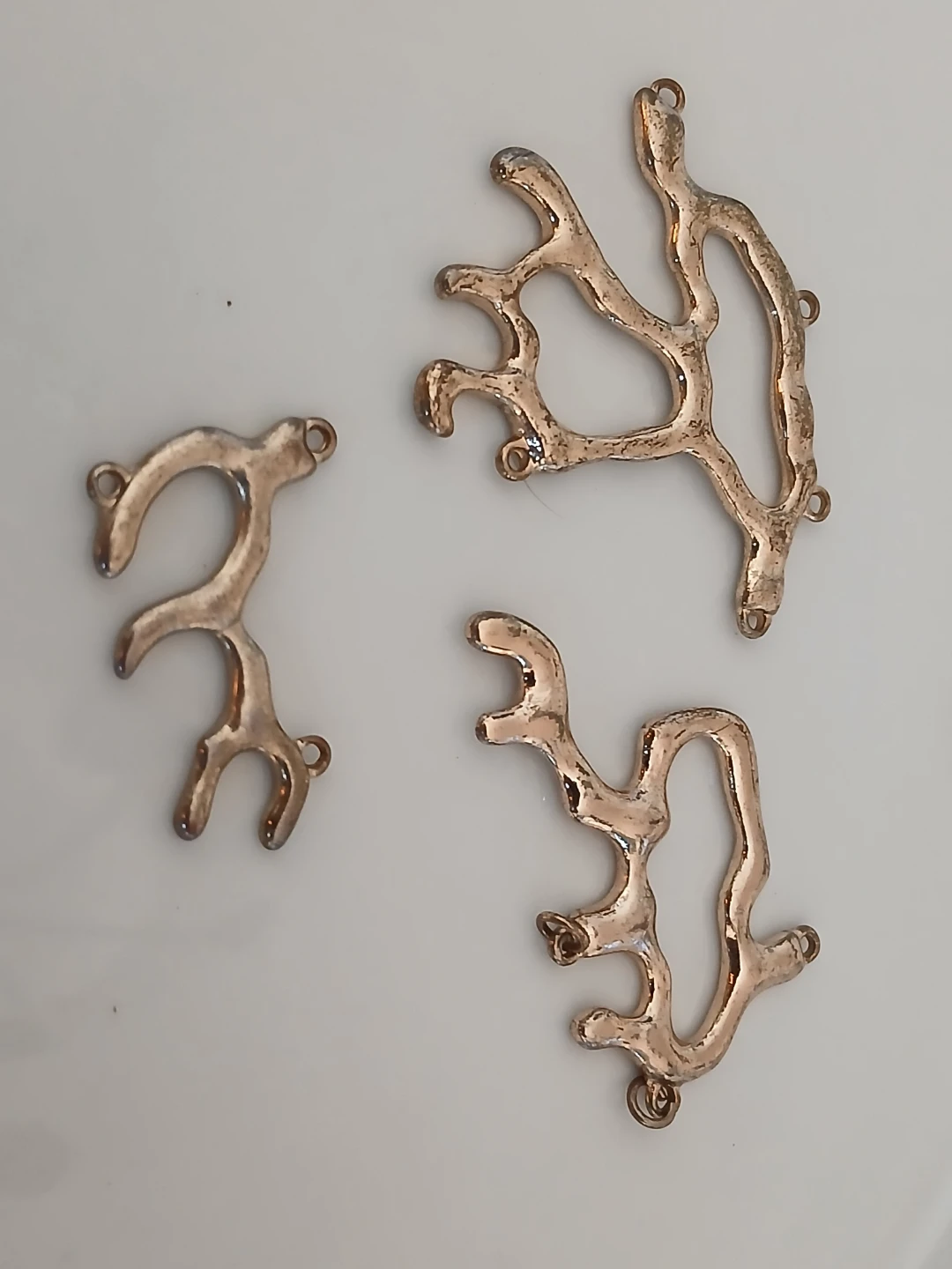 16pc Stainless Steel Antler Beads for Jewellery Making - photo 3