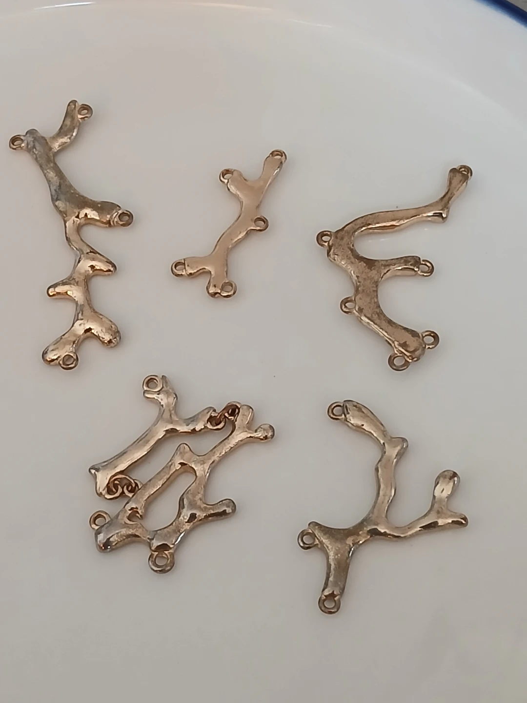 16pc Stainless Steel Antler Beads for Jewellery Making - photo 5