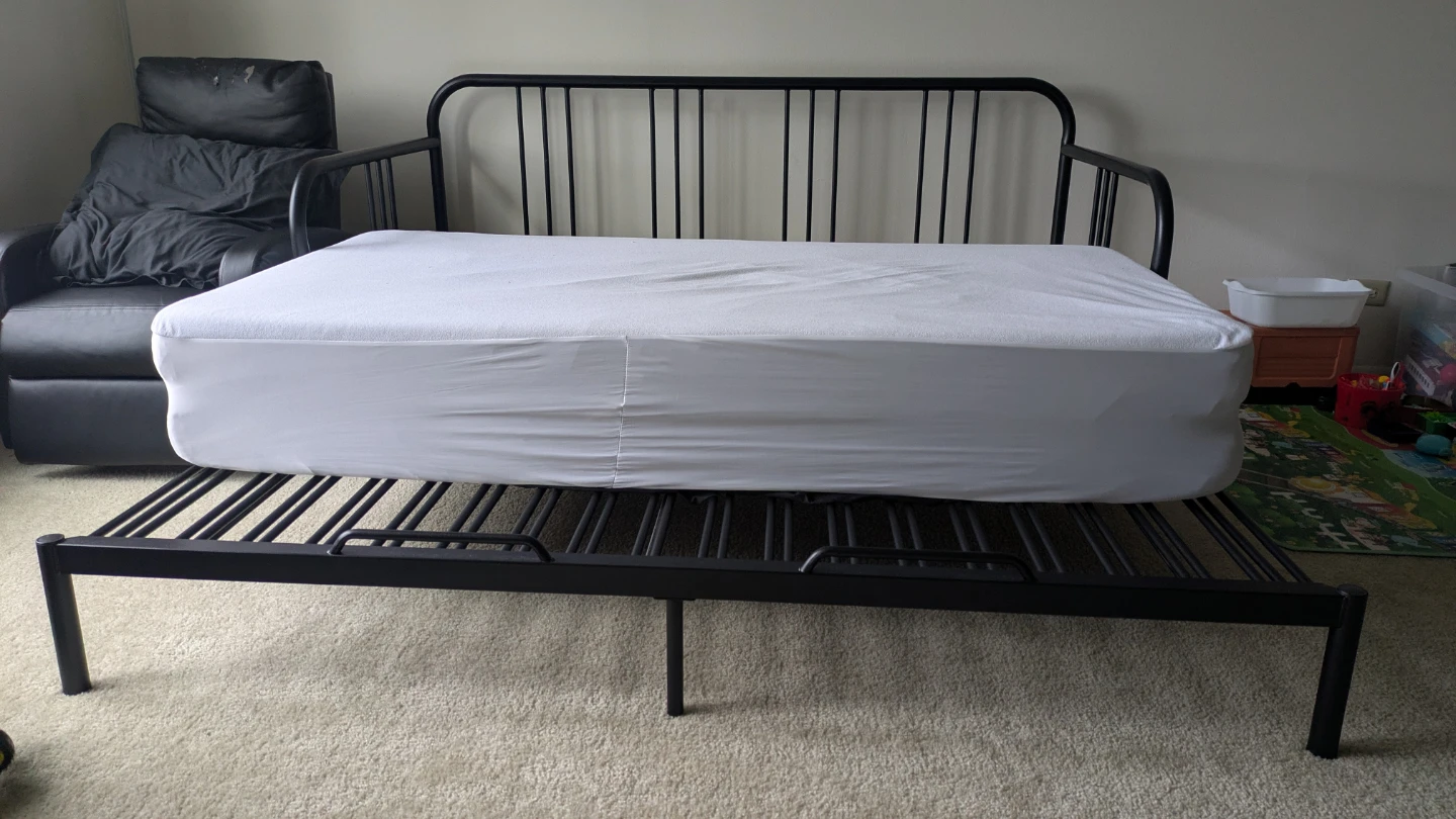 IKEA Black Metal Daybed Frame with Slats