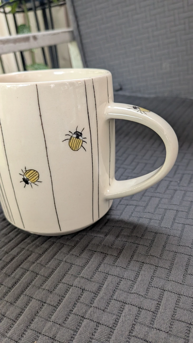 Hand made Ceramic Mug with Beetle Design - photo 2