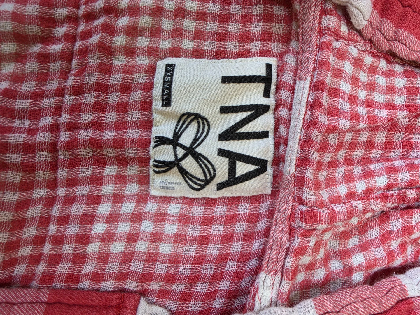 TNA Red and White Gingham Button-Up Shirt - photo 3
