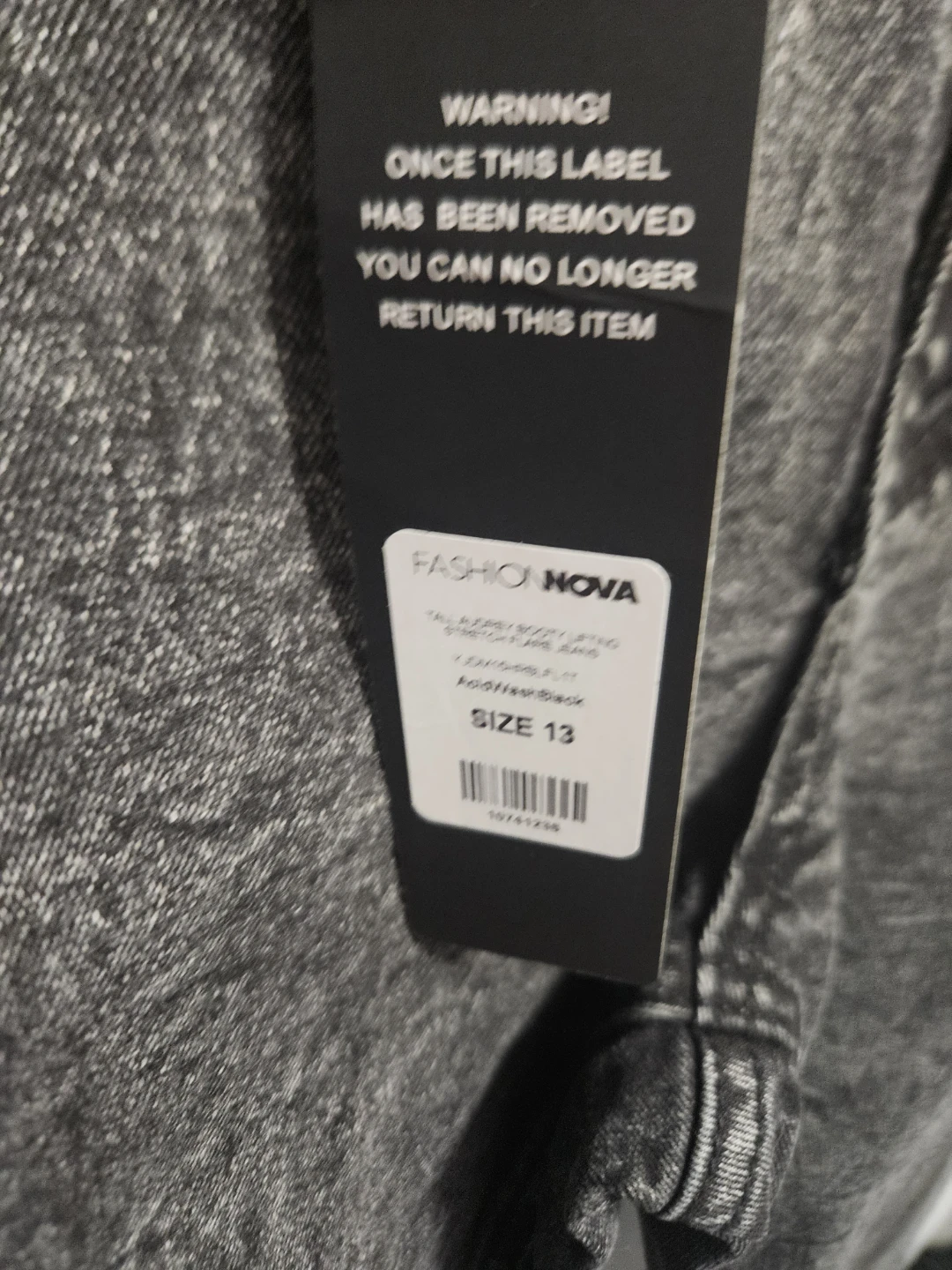 Fashion nova black wash jeans Sz 13