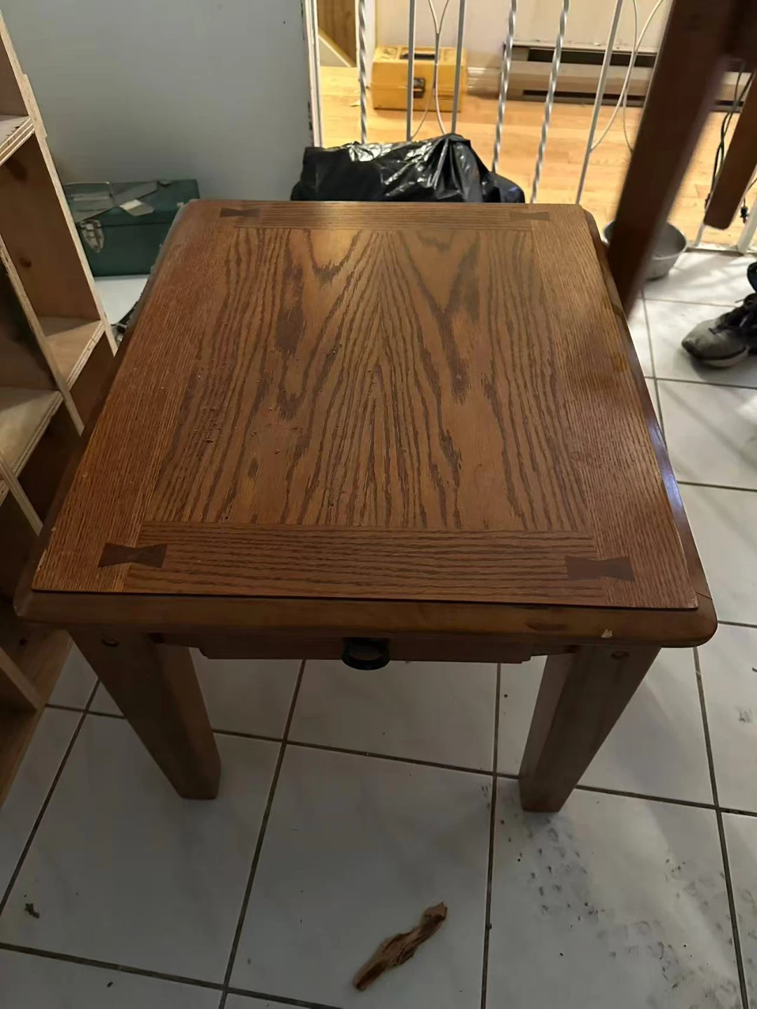 Wooden End Tables with Drawer