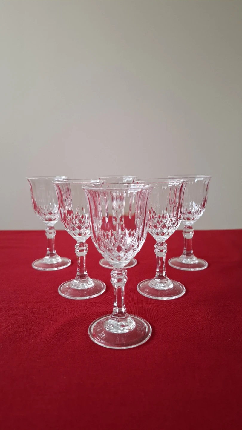 Set of 6 crystal liqueur glasses