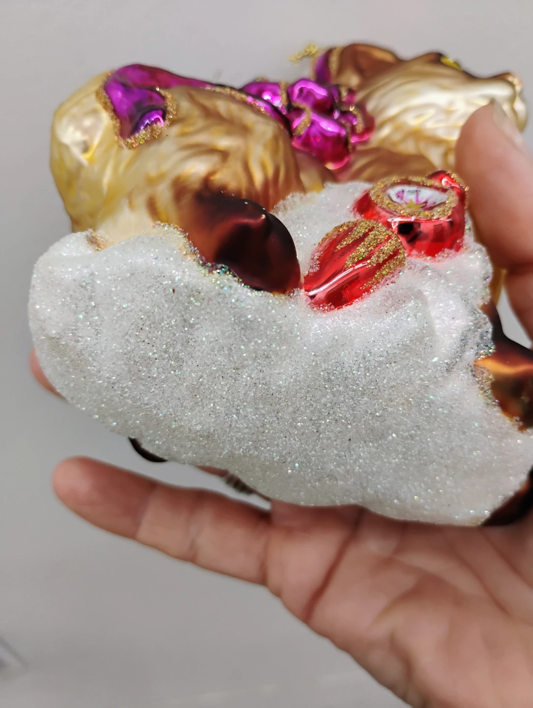 Large Blown Glass Cat Ornament Christmas - photo 4