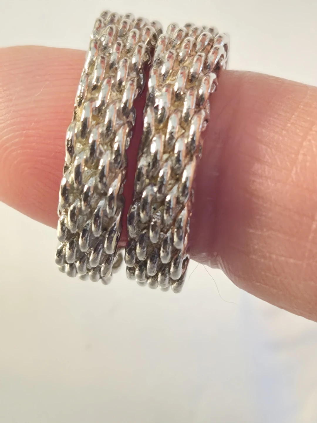 Tiffany & Co Sterling Silver Mesh Hoop Earrings - photo 3