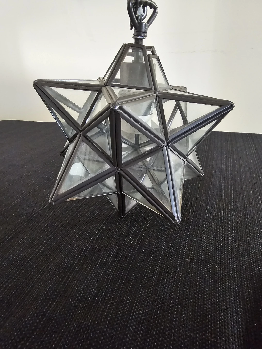3 Moldovian Star Pendant Light Fixture with Glass Panels