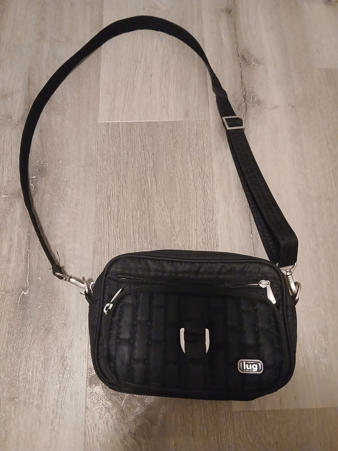 Lug Black Quilted Crossbody Bag