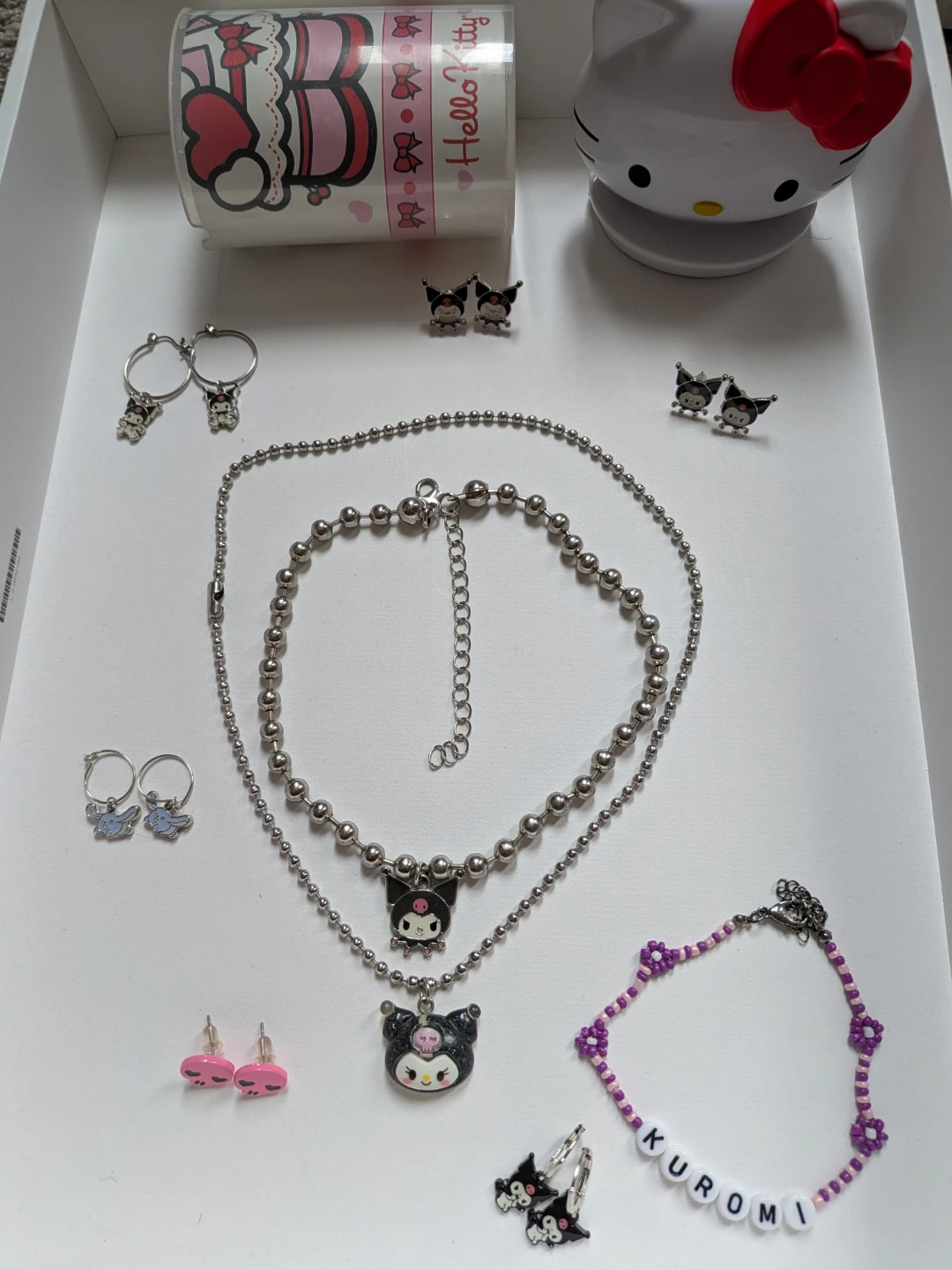 Kuromi jewelry plus rare McDonald's hello Kitty container