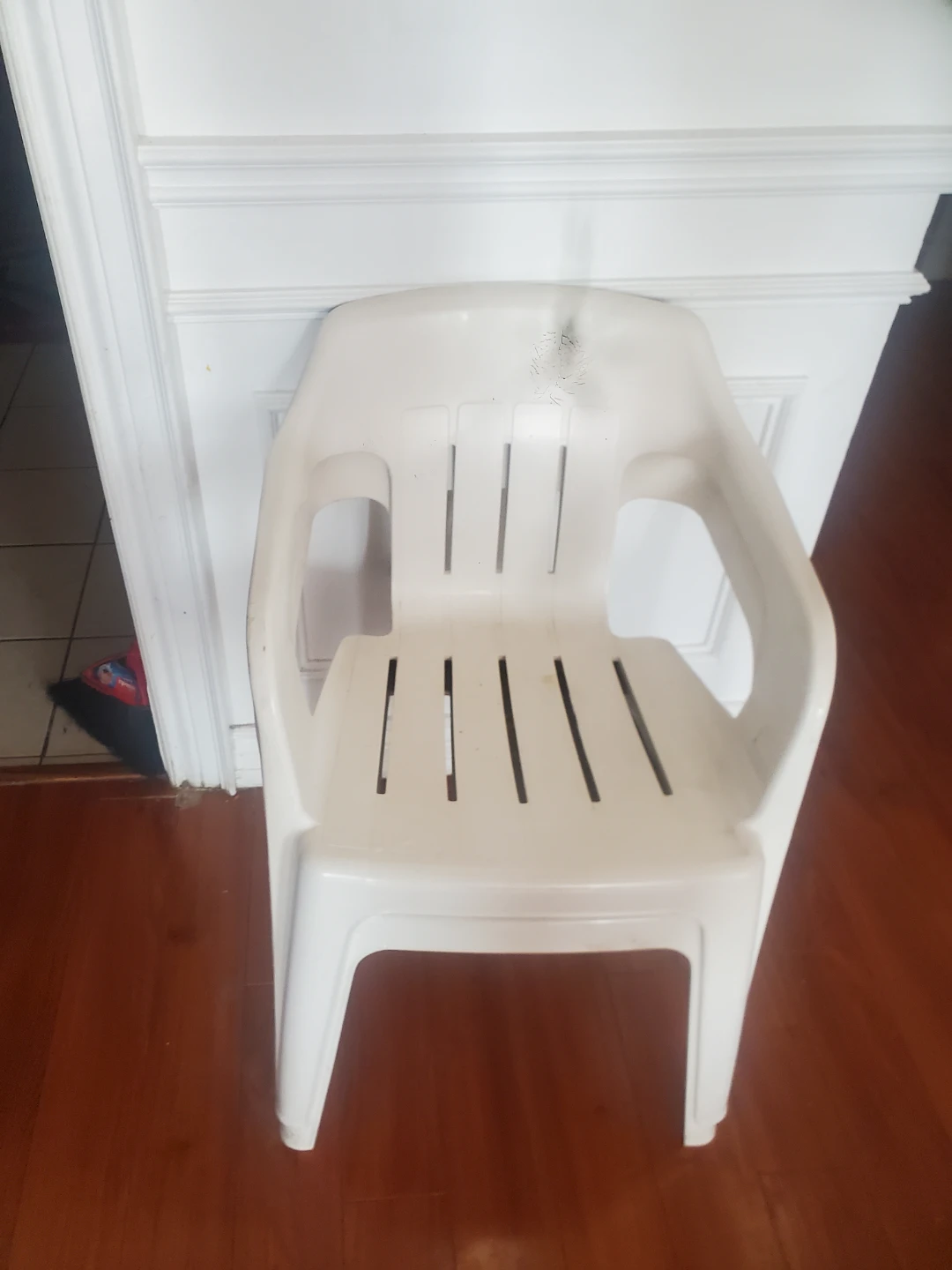 White Plastic Patio Chair