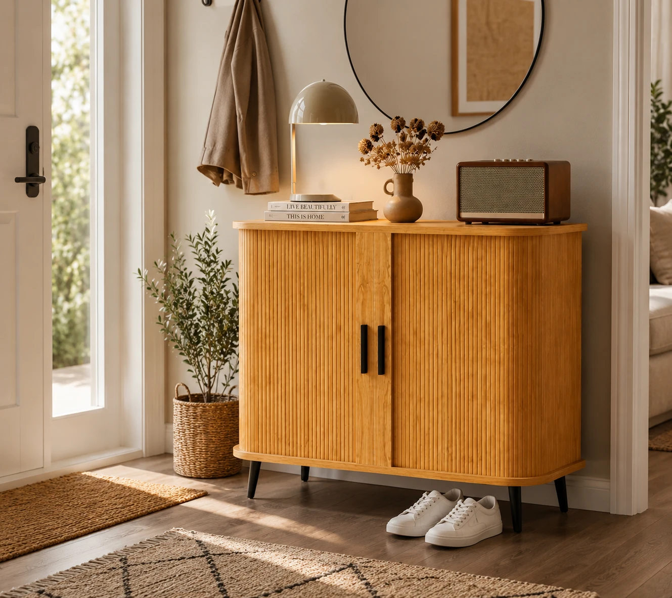 Brand new Modern Bamboo Cabinet with Sliding Doors - photo 4