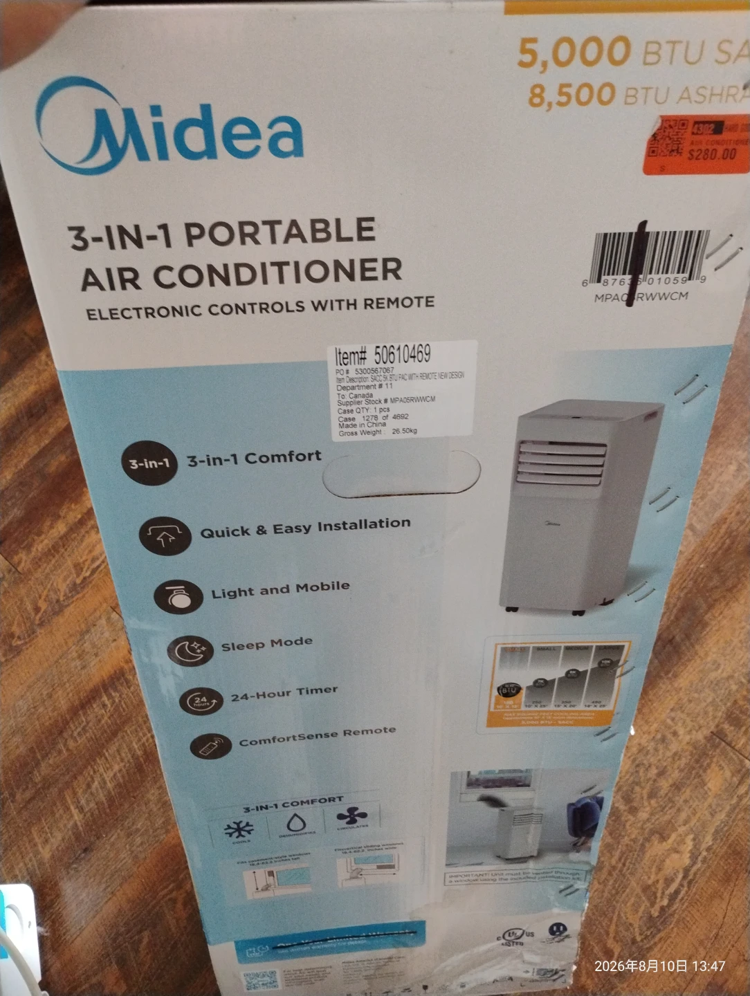 Midea 3-in-1 Portable Air Conditioner with Remote