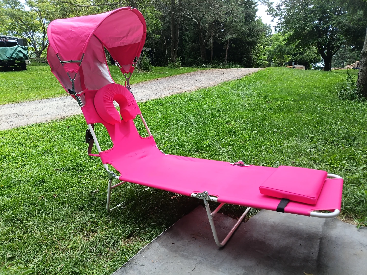 Pink Canopy Beach Chair Lounger - photo 2