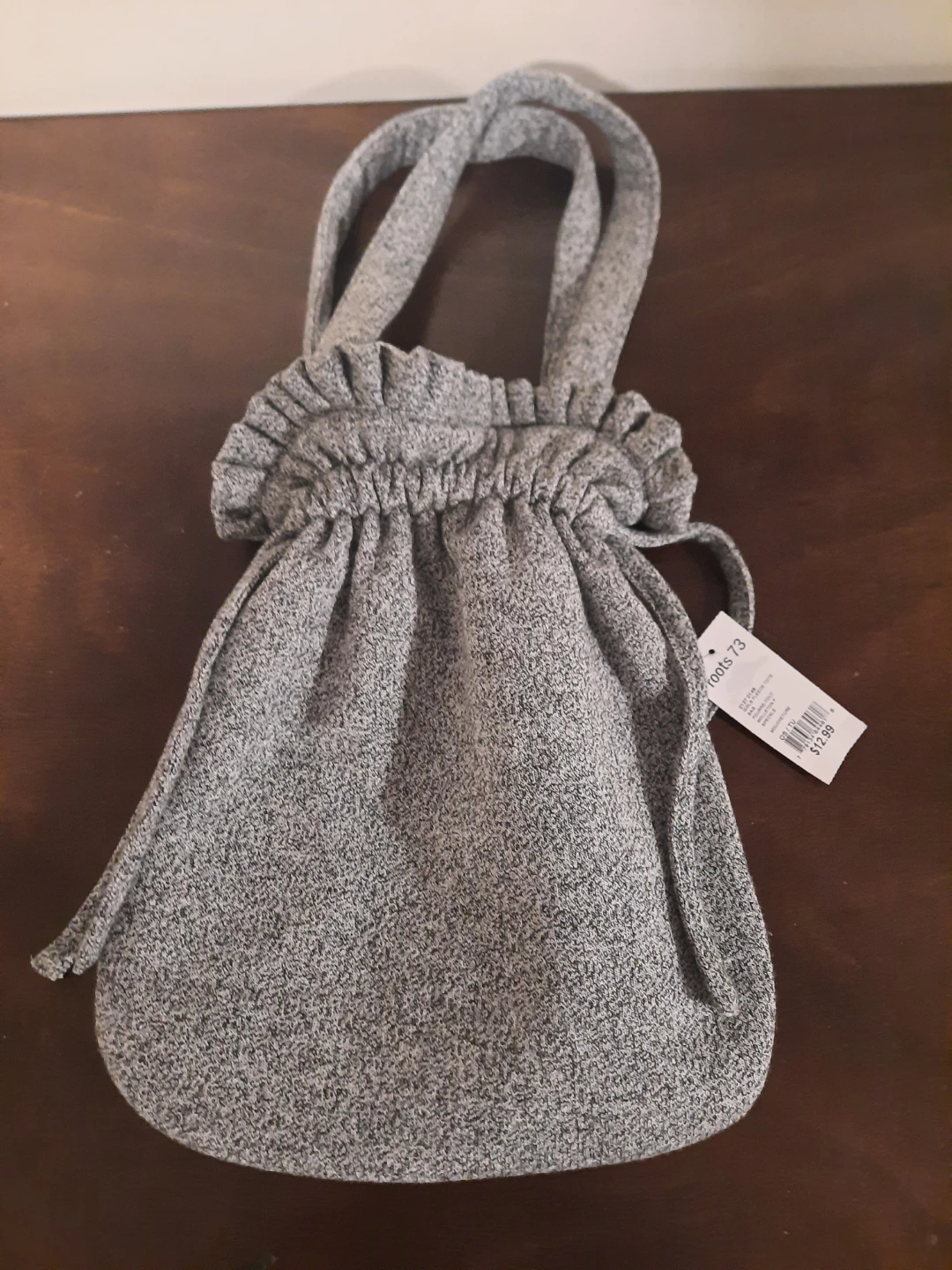 Roots 73 Grey Heathered Drawstring Bag
