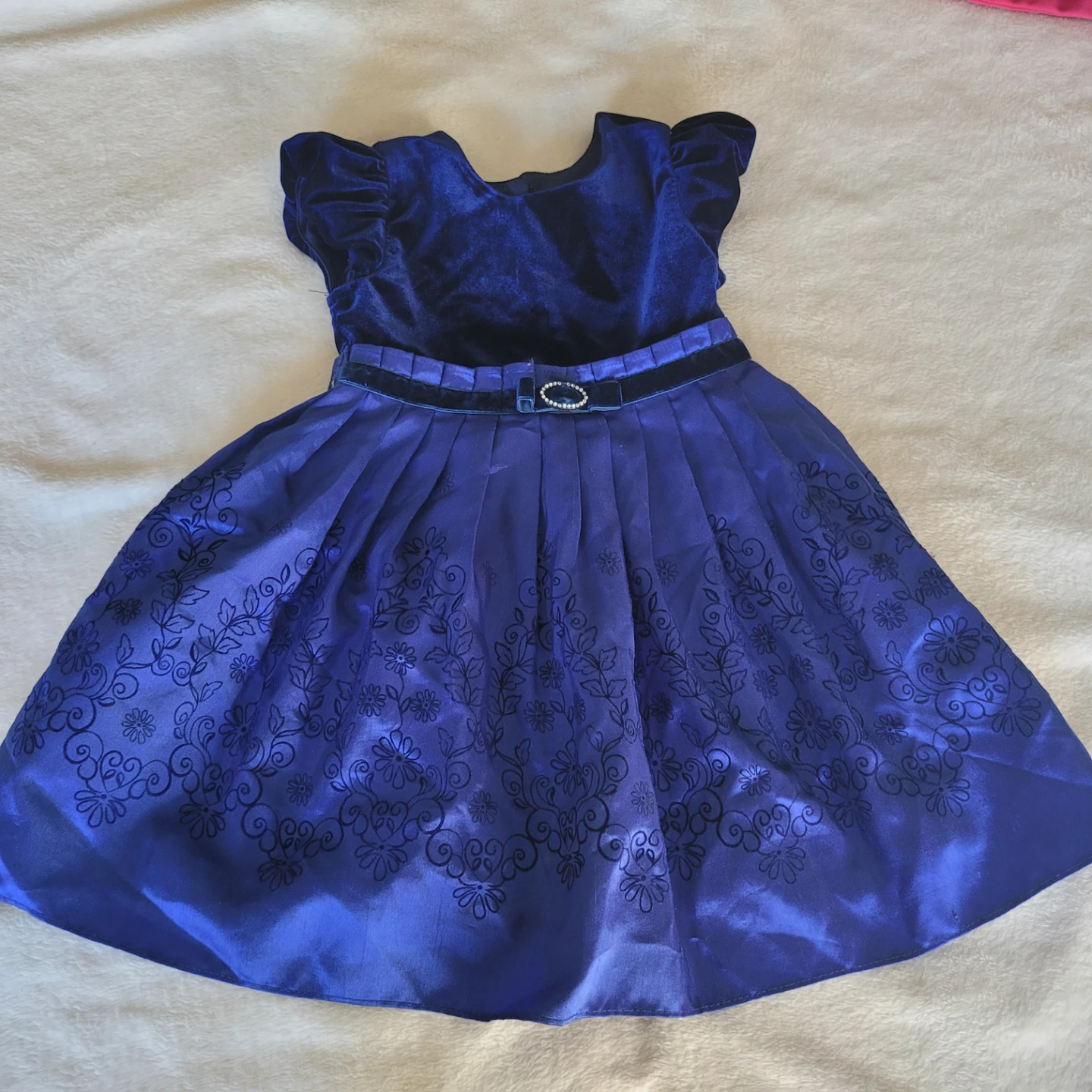 Jona Michelle Blue Velvet Dress - Size 2