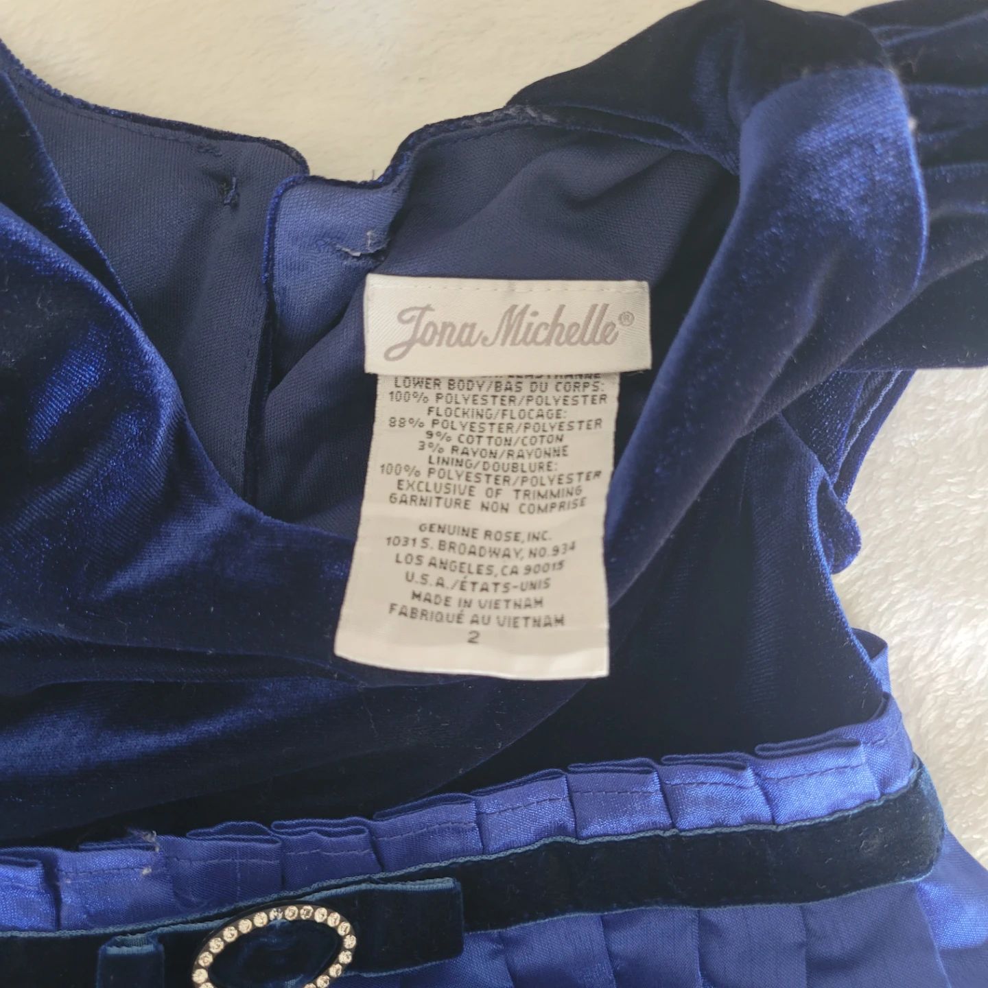 Jona Michelle Blue Velvet Dress - Size 2 - photo 3