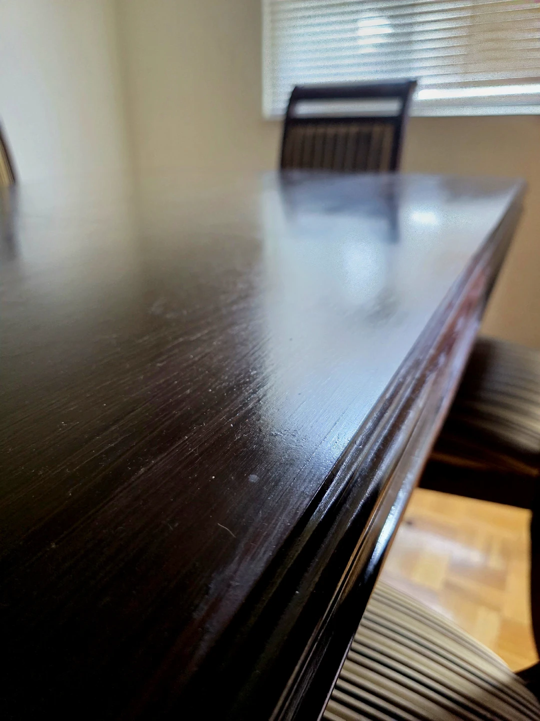 Dark Wood Dining Table with Chairs