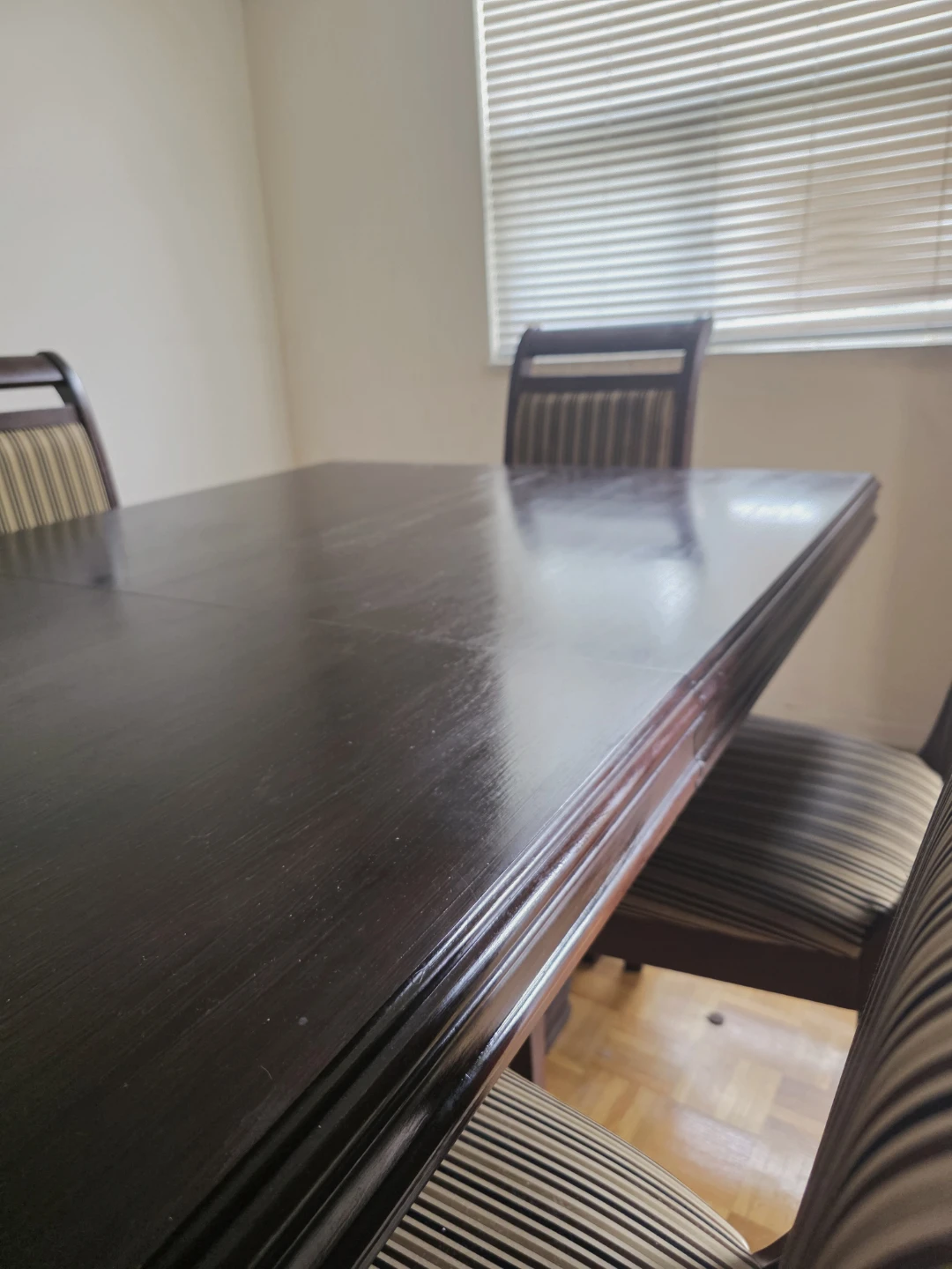 Dark Wood Dining Table with Chairs - photo 2