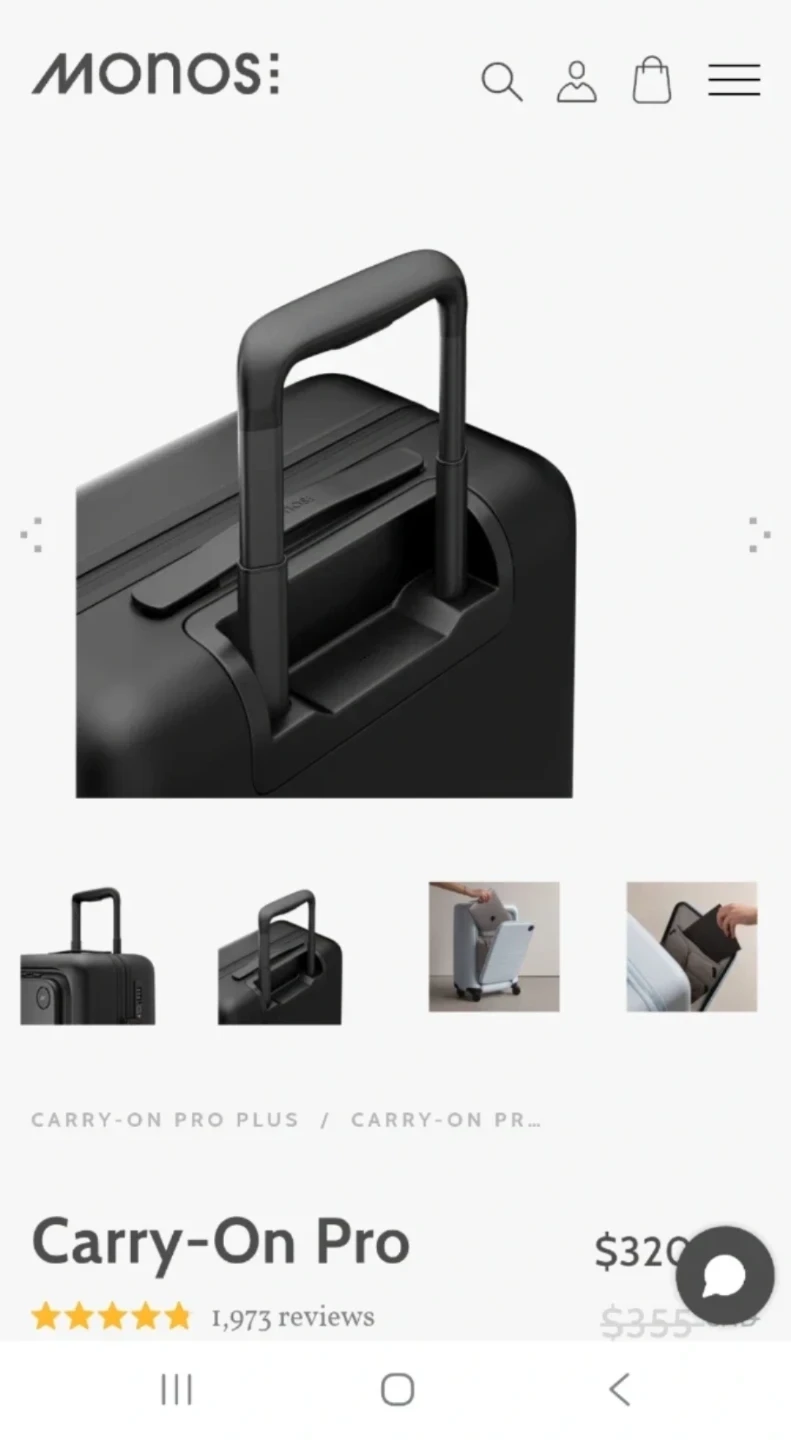 Brand New Monos Carry-On Pro Luggage - Black - photo 4