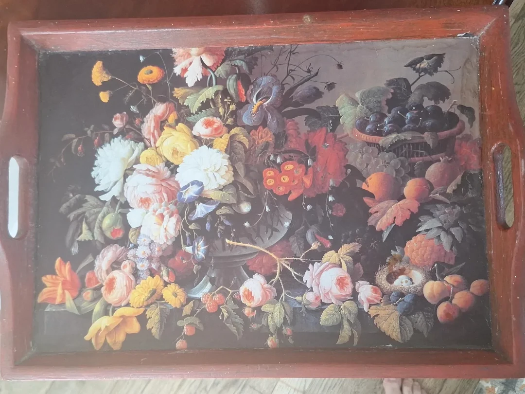 Vintage Floral Serving Tray with Handles - photo 5