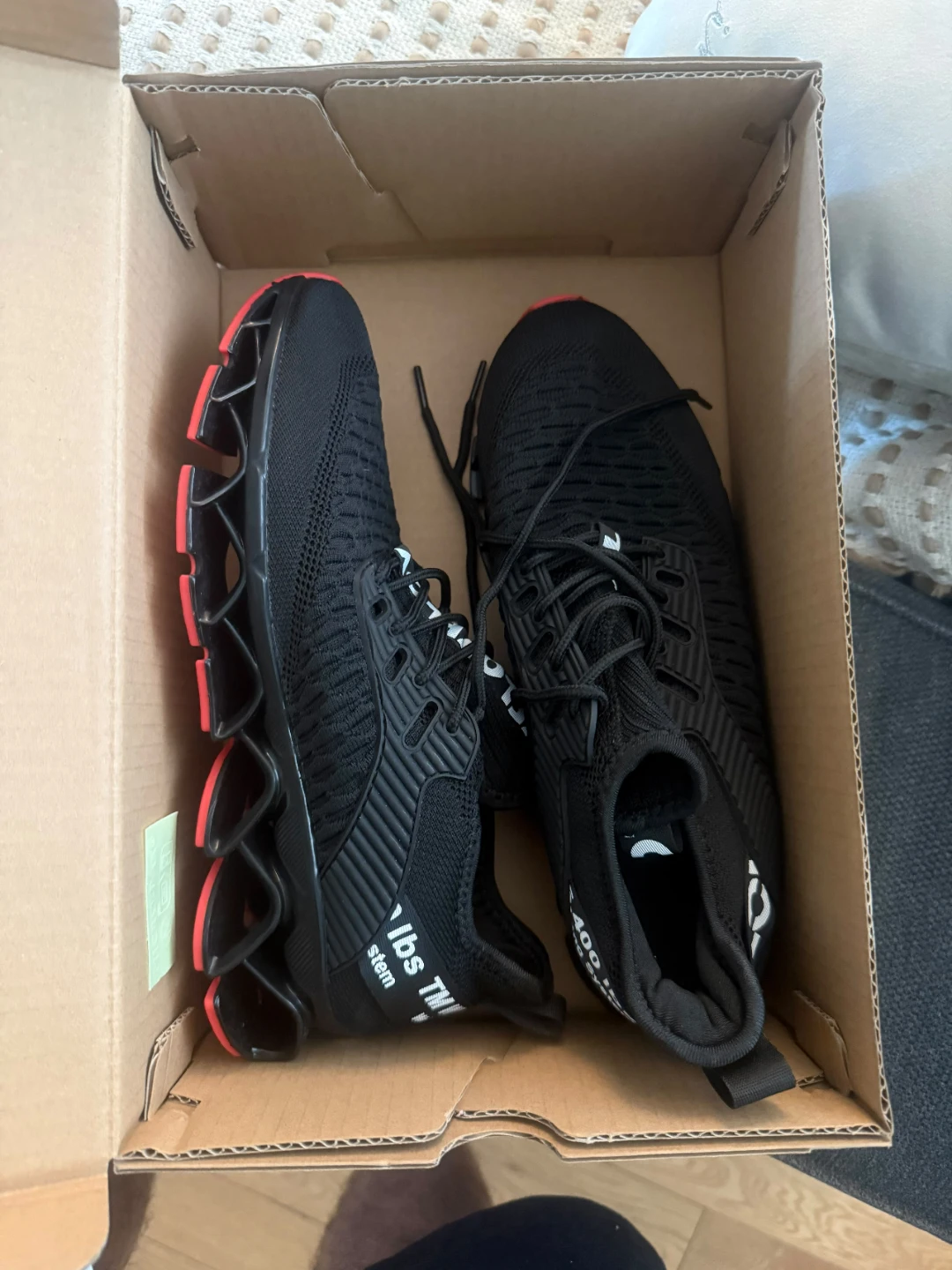 Black Athletic Shoes with Red Soles - photo 3