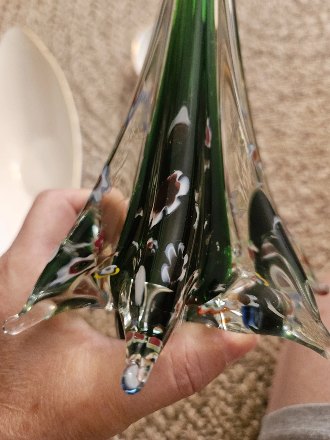 Green Glass Art  Murano. Sculpture Hand Blown - photo 3