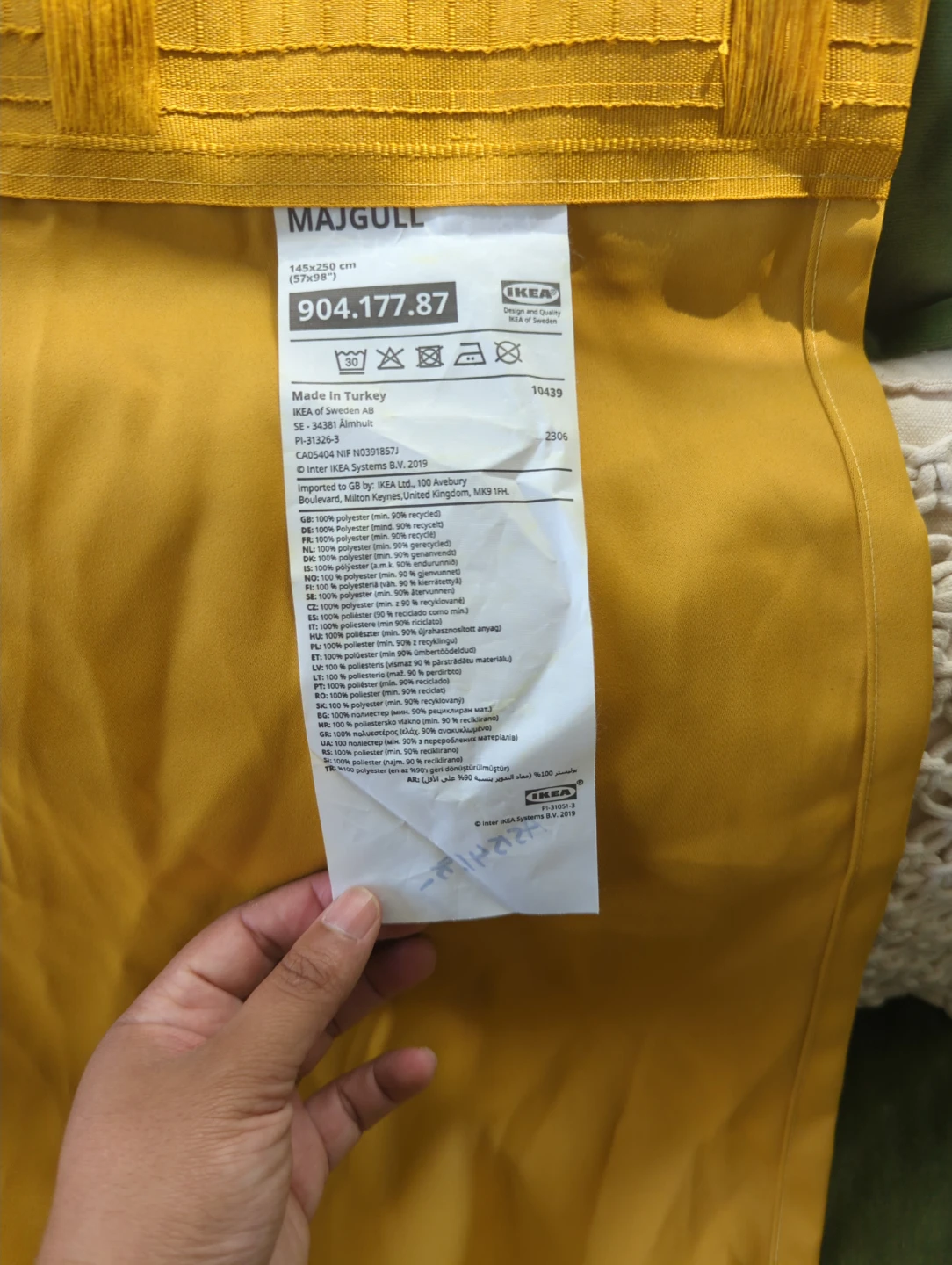 IKEA MAJGULL Curtains - Yellow Mustard (57x98") x 2 - photo 2