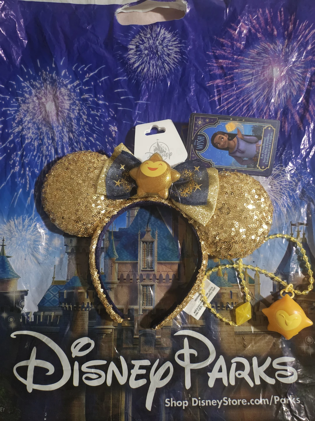 Disney Parks Wish Star Minnie Mouse Ear Headband + FREE Necklace