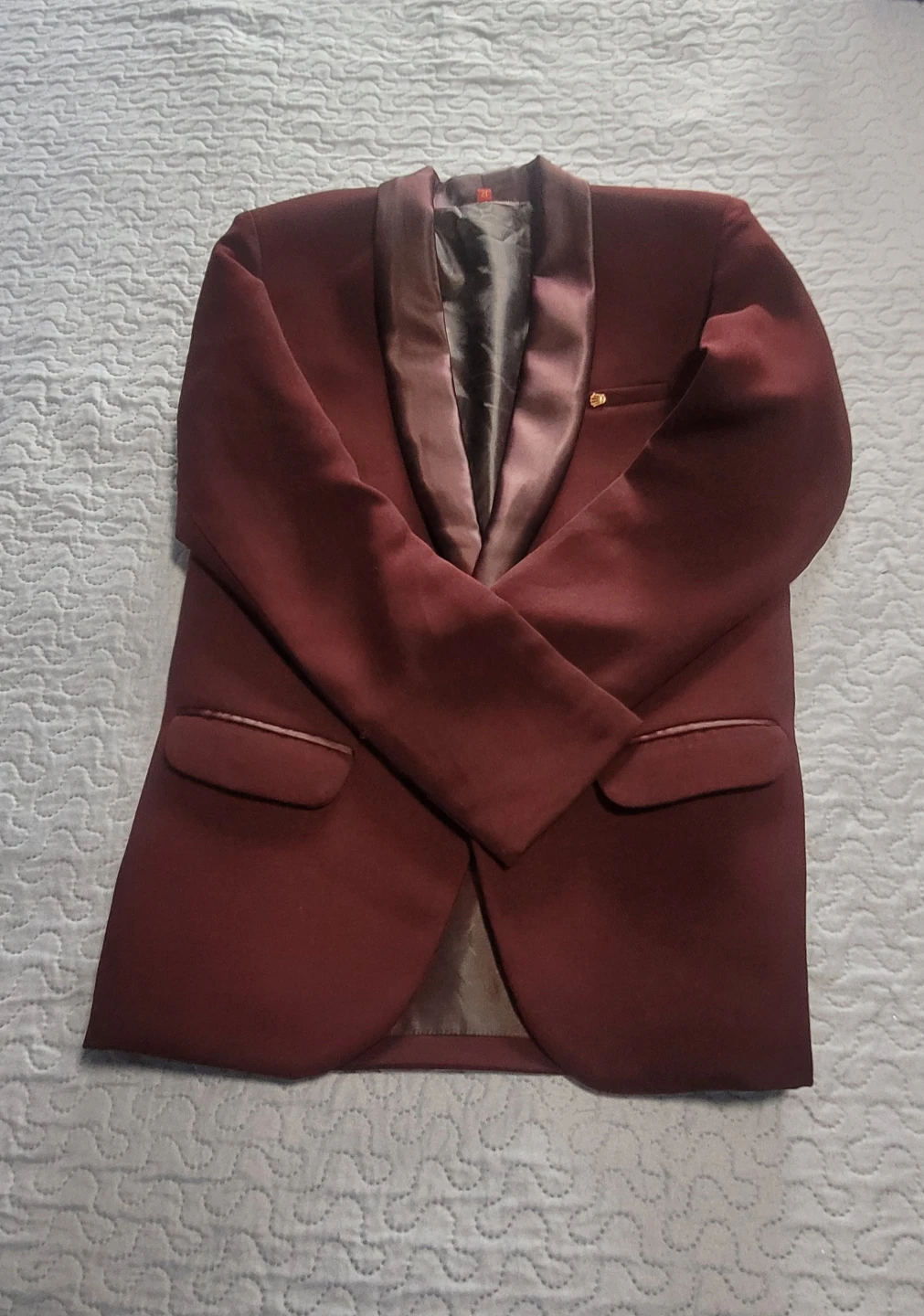 Maroon 3-Piece Suit Set (Jacket, Vest, Pants)