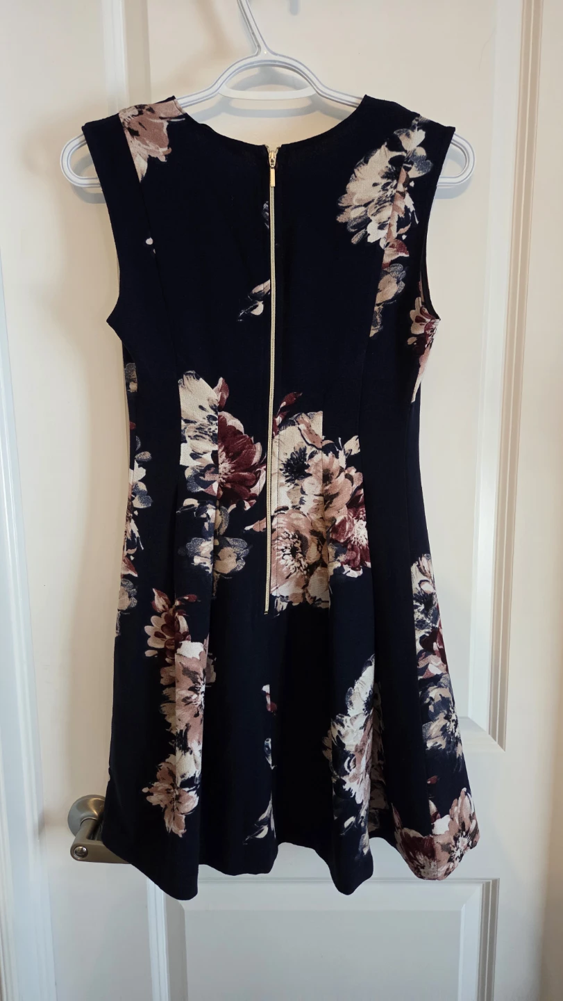 Navy Floral Sleeveless Dress - photo 3