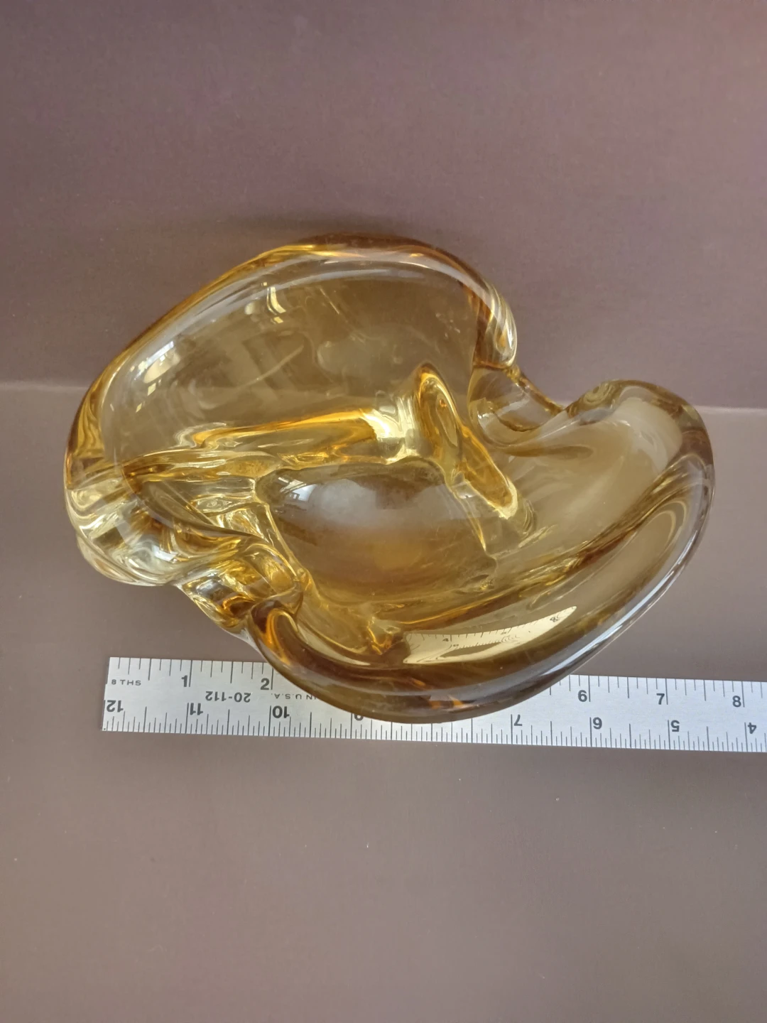 Amber Glass Ashtray - photo 4