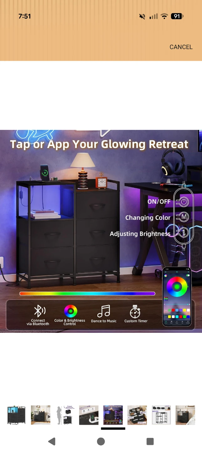 Black 6-Drawer Dresser with Charging Station - photo 4