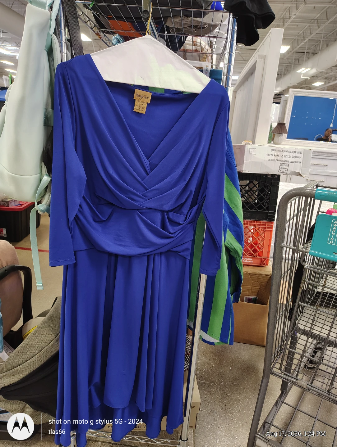 Midnight Velvet Royal Blue V-Neck Drape Dress