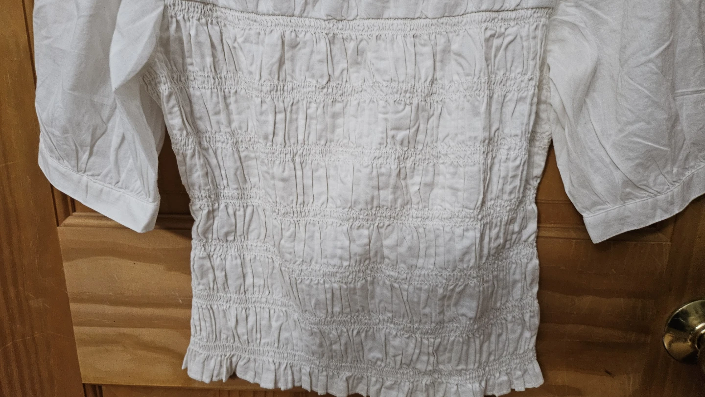 Banana Republic White Smocked Top XS - photo 2