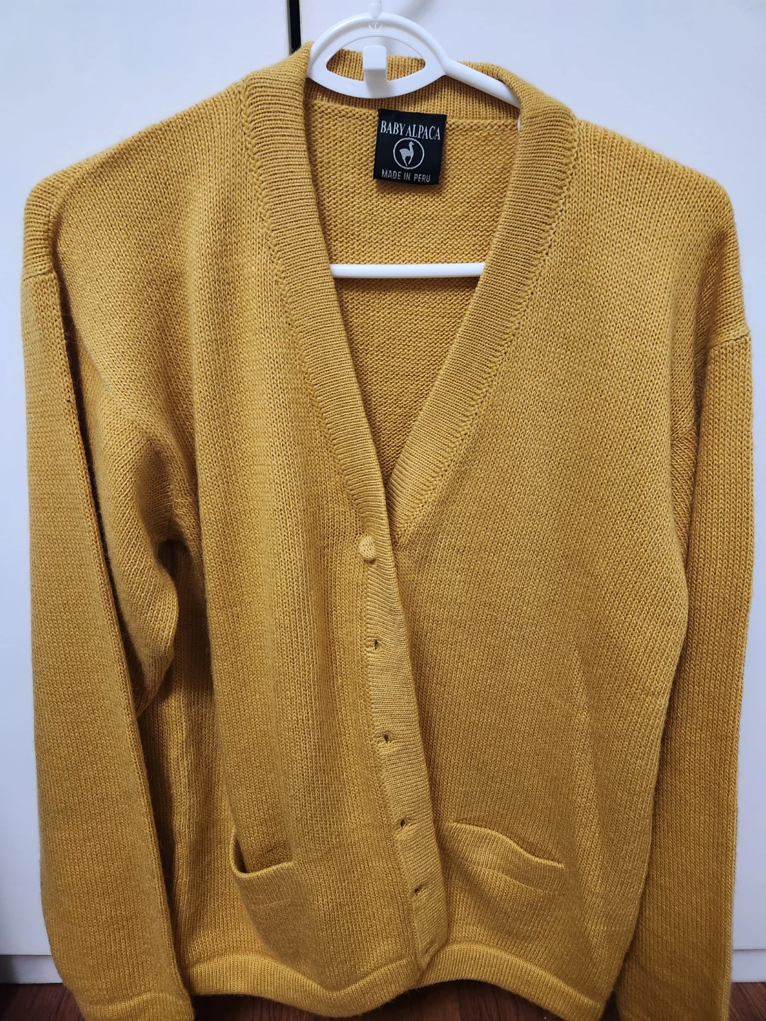 Baby Alpaca Cardigan Sweater - Mustard Yellow