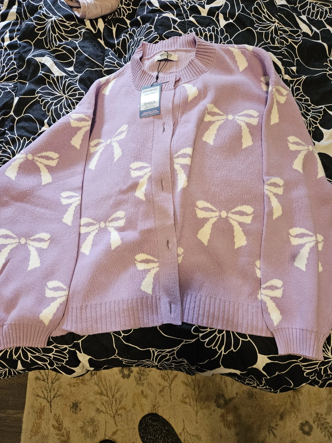 Smash-Tess Bow Cardigan XL/2XL Purple