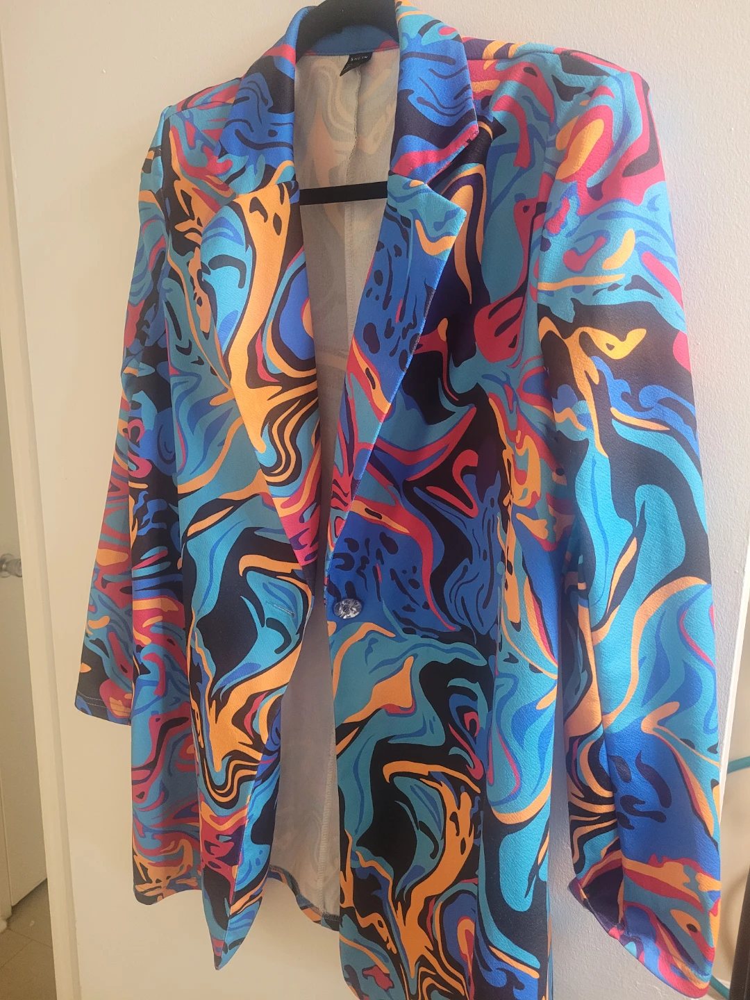 Colorful Abstract Print Blazer